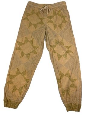 Urban Outfitters Kimchi Blue Sunita Jogger Pants Small Yellow Patchwork Boho